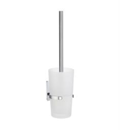 Smedbo ZK333 Pool 3 3/4" Wall Mount Toilet Brush Holder with Frosted Glass Container in Polished Chrome