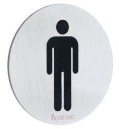 Smedbo FS957 Xtra 3" Wall Mount Self-Adhesive Gentleman Restroom Sign in Brushed Stainless Steel