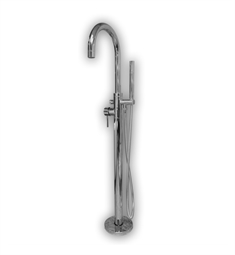 Cambridge Plumbing CAM150 7 3/4" Modern Floor Mounted Tub Filler Faucet with Shower Wand