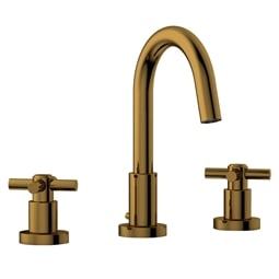 Phylrich D135 Basic 6 7/8" Double Tubular Cross Handle Widespread Bathroom Sink Faucet with Medium Spout