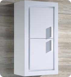 Fresca FST8140WH White Bathroom Linen Side Cabinet with 2 Doors