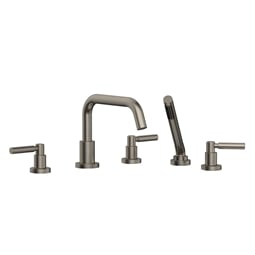 Phylrich D2132D1 Basic 10 5/8" Three Lever Handle Widespread/Deck Mounted Low Spout Roman Tub Faucet with Handshower