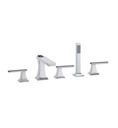 Phylrich K2711L Waveland 8 1/4" Three Lever Handle Widespread/Deck Mounted Roman Tub Faucet with Handshower