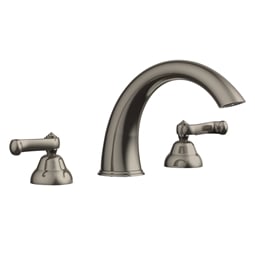 Phylrich D1202T Revere & Savannah 11 3/8" Two Curved Lever Handle Widespread/Deck Mounted High Spout Roman Tub Faucet