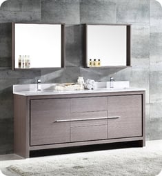 Fresca FVN8172GO Allier 72" Double Sink Modern Bathroom Vanity in Gray Oak