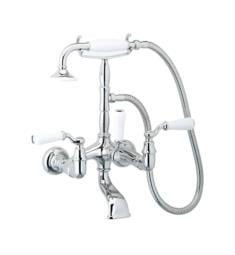 Phylrich K2393 Old Tyme 7 3/8" Double Lever Handle Wall Mount Exposed Tub Filler with Handshower