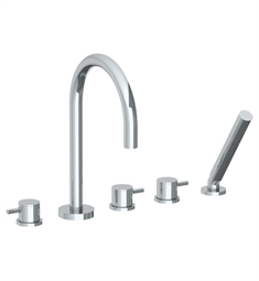 Watermark 22-8.1 Titanium 9 7/8" Three Handle Widespread/Deck Mounted Roman Tub Faucet with Handshower