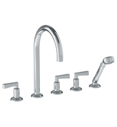 Watermark 30-8.1 Anika 9 5/8" Three Handle Widespread/Deck Mounted Roman Tub Faucet with Handshower
