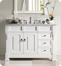 James Martin 147-V48-BW Brookfield 48" Bathroom Vanity with Drawers in Bright White Finish