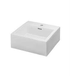 Ronbow 200271-WH Mantle 17 1/2" Single Bowl Square Bathroom Vessel Sink with Overflow in White