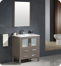 Fresca FVN6230GO-UNS Torino 30" Modern Bathroom Vanity with Integrated Sink in Gray Oak