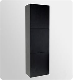 Fresca FST8090BW Black Bathroom Linen Side Cabinet with 3 Large Storage Areas