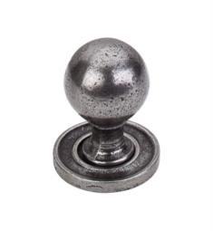 Top Knobs M50 Britannia 1 1/4" Iron Round Shaped Smooth Cabinet Knob with Backplate in Cast Iron
