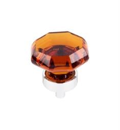 Top Knobs TK138 Crystal 1 3/8" Brass Geometric Shaped Wine Octagon Crystal Cabinet Knob