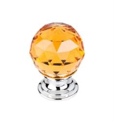 Top Knobs TK111 Crystal 1 1/8" Brass Round Shaped Amber Crystal Cabinet Knob