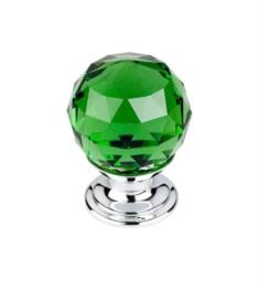 Top Knobs TK119 Crystal 1 1/8" Brass Round Shaped Green Crystal Cabinet Knob