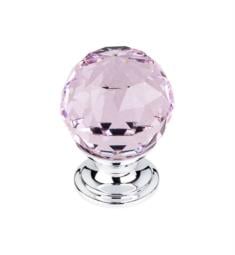 Top Knobs TK117 Crystal 1 1/8" Brass Round Shaped Pink Crystal Cabinet Knob