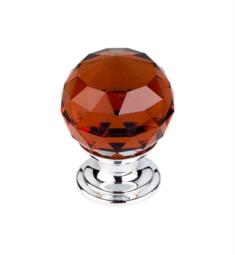 Top Knobs TK121 Crystal 1 1/8" Brass Round Shaped Wine Crystal Cabinet Knob