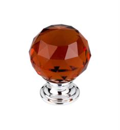 Top Knobs TK122 Crystal 1 3/8" Brass Round Shaped Wine Crystal Cabinet Knob