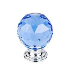 Top Knobs TK124 Crystal 1 3/8" Brass Round Shaped Blue Crystal Cabinet Knob