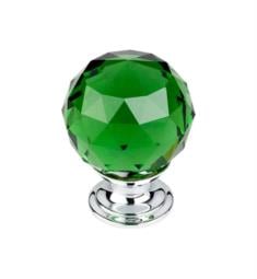 Top Knobs TK120 Crystal 1 3/8" Brass Round Shaped Green Crystal Cabinet Knob