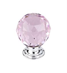 Top Knobs TK118 Crystal 1 3/8" Brass Round Shaped Pink Crystal Cabinet Knob