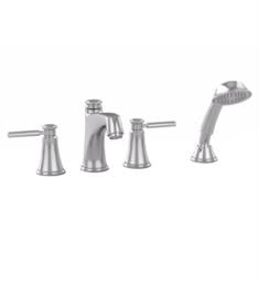TOTO TB211S Keane 9 1/8" Four Hole Deck Mounted Roman Tub Filler Trim with Lever Handles and Handshower