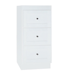 Ronbow 621115-3-W01 Shaker 15" Freestanding Bathroom Storage Drawer Bank in White
