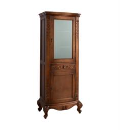 Ronbow 675028-F11 Bordeaux 72 1/8" Freestanding Linen Curio Cabinet with Top Frosted Glass Door in Colonial Cherry