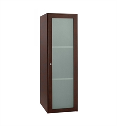 Ronbow 679018-1-H01 Shaker 18" Linen Cabinet Storage Tower with Frosted Glass Door in Dark Cherry