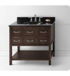 Ronbow 052742-F13 Newcastle Neo-Classic 42" Freestanding Single Bathroom Vanity Base Cabinet in Cafe Walnut