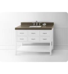 Ronbow 052748-W01 Newcastle Neo-Classic 47 7/8" Freestanding Single Bathroom Vanity Base Cabinet in White