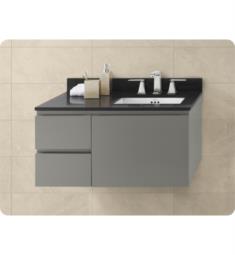 Ronbow 018936-R-E12 Chloe 36" Wall Mount Bathroom Vanity Base in Slate Gray - Large Drawer on Right