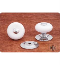 RK International CK-315 1 1/4" White Porcelain Cabinet Knob with Chrome Tip
