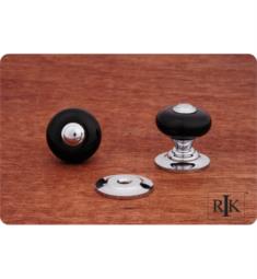 RK International CK-318 1" Black Porcelain Cabinet Knob with Chrome Tip