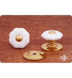 RK International CK-321 1 1/4" Flowery Porcelain Cabinet Knob with Brass Tip