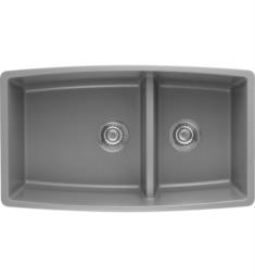 Blanco 441309 Performa 33" Medium Double Bowl Undermount Silgranit Kitchen Sink in Metallic Gray