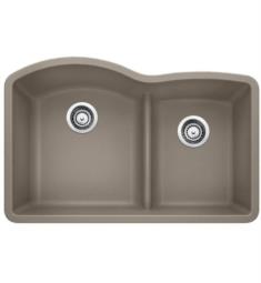 Blanco 441596 Diamond 32" Double Bowl Undermount Silgranit Kitchen Sink with Low Divide in Truffle