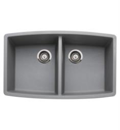 Blanco 440072 Performa 33" Double Bowl Undermount Silgranit Kitchen Sink in Metallic Gray
