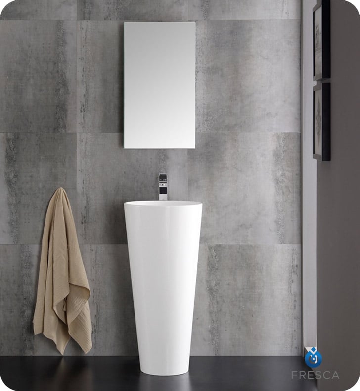Messina 16 White Pedestal Sink With, Pedestal Bathroom Vanity