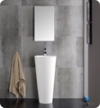 Messina 16" White Pedestal Sink with Modern Bathroom Vanity