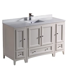 Fresca FCB20-123012AW-U Oxford 54" Antique White Traditional Bathroom Cabinets with Top & Sink
