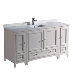 Fresca FCB20-123612AW-U Oxford 60" Antique White Traditional Bathroom Cabinets with Top & Sink
