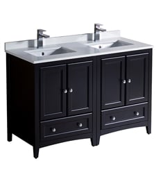 Fresca FCB20-2424ES-U Fresca Oxford 48" Espresso Traditional Double Sink Bathroom Cabinets with Top & Sinks
