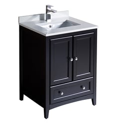 Fresca FCB2024ES-U Oxford 24" Espresso Traditional Bathroom Cabinet with Top & Sinks