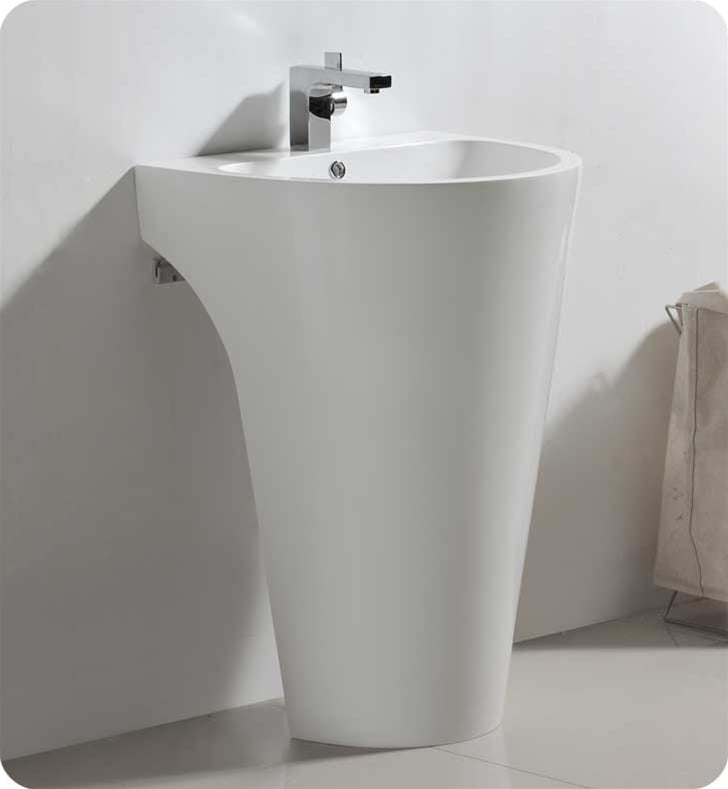 Fresca Fcb5023wh Parma 24 White, 24 Pedestal Sink Bathroom Vanity Cabinet