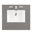 1 1/8" Volcano Textured Grey Expo Quartz Top with Rectangular Undermount Porcelain Sink