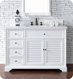 James Martin 238-104-V48-BW Savannah 48" Single Bathroom Vanity in Bright White Finish