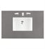 1 1/8" Grey Expo Quartz Top with Rectangular Porcelain Undermount Sink