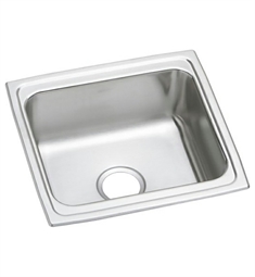 Elkay DLFR191810PD Lustertone Classic 19" Single Bowl Drop In Stainless Steel Bar/Prep Kitchen Sink with Perfect Drain in Lustrous Satin